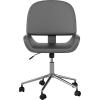 imageMartha Stewart Tyla Armless Swivel Task Chair for Home Office in Gray Faux Leather with Polished Nickel FrameGray Faux LeatherPolished Nickel