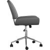 imageMartha Stewart Tyla Armless Swivel Task Chair for Home Office in Gray Faux Leather with Polished Nickel FrameGray Faux LeatherPolished Nickel