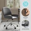imageMartha Stewart Tyla Armless Swivel Task Chair for Home Office in Gray Faux Leather with Polished Nickel FrameGray Faux LeatherPolished Nickel