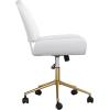 imageMartha Stewart Tyla Armless Swivel Task Chair for Home Office in Gray Faux Leather with Polished Nickel FrameWhite Faux LeatherPolished Brass