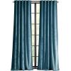 imageMartha Stewart Velvet Curtains Room Darkening Wave Embossed Rod PocketBack Tab Window Curtain Panel Pair 84quot BlueBlue