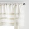 imageMartha Stewart Waters Edge Tufted 3Piece Window Curtain Valance ampamp Tiers Set 36quot WhiteWhite