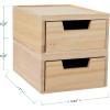 imageMartha Stewart Weston Stackable Wooden Storage Boxes with Pullout Drawers Engineered Wood Storage Organizers 3 Pack WhiteLight Natural