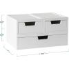 imageMartha Stewart Weston Stackable Wooden Storage Boxes with Pullout Drawers Engineered Wood Storage Organizers 3 Pack WhiteWhite