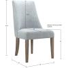 imageMartha Stewart Winfield Upholstered High Back Accent Dining Chairs Set of 2 Padded Seat Solid Wood Legs Chambray Jacquard Textured Fabric Cottage Farmhouse for Kitchen Room Light GreyWinfield Light Blue
