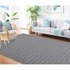 imageMartha Stewart x SAFAVIEH Area Rug Collection  8 x 10 Charcoal ampamp Grey Cotton Ideal for Living Room Bedroom Office Dining Space MSR411HCharcoalGrey