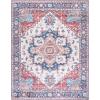 imageMartha Stewart x SAFAVIEH Machine Washable Area Rug Collection  5 x 8 Rust ampamp Blue Slip Resistant ampamp Easy Cleaning Ideal for Ideal for Living Room Bedroom Dining Space MSRW113QRustBlue
