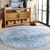 imageMartha Stewart x SAFAVIEH Machine Washable Area Rug Collection  5 x 8 Rust ampamp Blue Slip Resistant ampamp Easy Cleaning Ideal for Ideal for Living Room Bedroom Dining Space MSRW113QGreyTurquoise