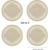 imageMartha by Martha Stewart  Chilewich Scroll Round Set of 4 Placemats in WheatFlax