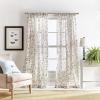 imageMartha Stewart Annabelle Floral Sheer Rod Pocket Single Curtain Panel 84quot LinenLinen