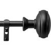 imageMartha Stewart Barrington Curtain Rod for Windows 36 to 66 inches Adjustable Length 75 inch Diameter Metal Curtain Rod with Round Finials 36  66 Matte BlackBlack