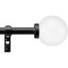 imageMartha Stewart Beaufort Curtain Rod for Windows 66 to 120 inches Adjustable Length 75 inch Diameter Metal Curtain Rod with Round Finials 66  120 Brushed BrassBlack
