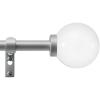 imageMartha Stewart Beaufort Curtain Rod for Windows 66 to 120 inches Adjustable Length 75 inch Diameter Metal Curtain Rod with Round Finials 66  120 Brushed BrassNickel