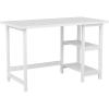 imageMartha Stewart Beckett Modern Trestle Desk with Open Side Shelving in Black Wood Grain FinishWhite Wood Grain