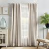 imageMartha Stewart Bedford Woven Plaid Blackout Back Tab Window Curtain Panel Pair 84quot WhiteWhite