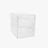 imageMartha Stewart Brody 2 Pack Desk Organizers Single Drawer Box and 2 Drawer Box Stackable Plastic Storage for Office Bathroom Countertop Dorm 6quot x 75quot Clear