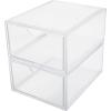 imageMartha Stewart Brody Desk Organizer with Drawer Stackable Plastic Desk Storage Box Organizer for Office Bathroom Countertop or Dorm 1275quot x 775quot Clear6 x 75