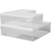 imageMartha Stewart Brody Plastic Storage Organizer Bins with Paulownia Wood Lids for Home Office Kitchen or Bathroom 3 Pack 2Small1MediumClearWhite