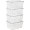 imageMartha Stewart Brody Plastic Storage Organizer Bins with Transparent Lids for Home Office Kitchen or Bathroom 4 Pack 675quot x 5quot