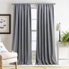 imageMartha Stewart Clarkson Room Darkening Rod Pocket Window Curtain Panel Pair 84quot GreyGrey