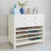 imageMartha Stewart Crafting Kids Art Storage with Drying Racks  Linen White Wooden Artwork Organizer with Removable Wire Racks and Paint Drip PanLinen White
