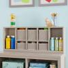 imageMartha Stewart Crafting Kids Cubby Organizer  Linen White Wooden Tabletop Art Storage with Removable Bins  Cube ShelvingGray