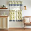 imageMartha Stewart Daisy 3Piece Window Curtain Valance and Tiers Set GreenYellow