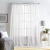imageMartha Stewart Delicate Stripe Sheer Rod Pocket Window Curtain Panel Pair for Living Room 84quot WhiteWhite