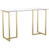 imageMartha Stewart Eli Home Office Desk with Glass Top and Steel Frame Oil Rubbed BronzeClear TopPolished Brass Frame
