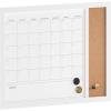 imageMartha Stewart Everette Magnetic Dry Erase Monthly Calendar and Cork Board Combo with Included Marker Magnets and Push Pins 24quotx18quot White Woodgrain FrameWhite Woodgrain