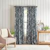 imageMartha Stewart Floral Curtains Room Darkening Botanical Flower Grey Back Tab Window Curtain Panel Pair Norah 84quot CharcoalCharcoal