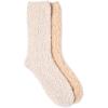 imageMartha Stewart Fuzzy Socks For Women  2 Pairs  Warm And Cozy For Winter Stocking StufferTanSilver Grey