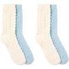 imageMartha Stewart Fuzzy Socks For Women Warm And Cozy For Winter Perfect For Home CableIvoryWinter Sky