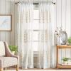 imageMartha Stewart Georgia Embroidery Sheer Rod Pocket Window Curtain Panel Pair 84 IvoryIvory