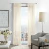 imageMartha Stewart Glacier Sheer Rod Pocket Window Curtain Panel Pair 95quot WhiteIvory