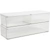 imageMartha Stewart Grady Clear Plastic Stackable Storage Boxes with White Engineered Wood Lids Set of 3ClearWhite Engineered Top