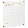 imageMartha Stewart Grayson Acrylic Wall Calendar with Notes with Dry Erase Marker and Mounting Hardware 24quot x 18quot wGold PrintClearGold