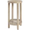 imageMartha Stewart Harley Accent Tables Modern Farmhouse Rattan Shelving Design Round Tabletop Living Room Furniture Occasional Piece Dia 15quot X 28quot WheatFarm House