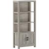 imageMartha Stewart Hutton Four Tier Shaker Bookcase with Storage Cabinet in Gray Washed Wood with Oil Rubbed Bronze HardwareGray FrameOil Rubbed Bronze Hardware