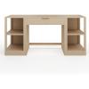 imageMartha Stewart Kayden Home Office Modular Desk with Drawer and Dual 2 Tier Shelves in Light Natural with Brushed Gold Hardware