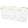 imageMartha Stewart Kerry Plastic 4 Compartment Pen Holder Office Desktop Organizer with Gold Trim