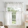 imageMartha Stewart Laguna Stripe SemiSheer Tie Tab Window Curtain Valance and Tiers Set Grey