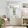 imageMartha Stewart Laguna Stripe SemiSheer Tie Tab Window Curtain Valance and Tiers Set GreyMocha