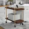 imageMartha Stewart Liam 2Tier Mobile Office Storage and Printer Cart in Walnut with Polished Brass FrameWalnutPolished Brass Frame