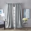 imageMartha Stewart Milan Damask Room Darkening Lined Rod Pocket Window Curtain Single Panel 84quot IvoryGrey
