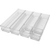 imageMartha Stewart Miles Plastic Stackable Office Desk Drawer Organizers Set of 6 ClearClear