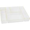imageMartha Stewart Miles Plastic Stackable Office Desk Drawer Organizers Set of 6 ClearClearGold Trim