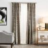 imageMartha Stewart Monroe Metallic Velvet Back Tab Window Curtain Panel Pair 95 BlushGrey