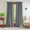 imageMartha Stewart Naples Chenille Solid Back Tab Window Curtain Panel Pair 84quot NavyOlive
