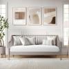 imageMartha Stewart Neely Platform Daybed with Wood Spindles Solid Wood Frame No Box Spring Needed Twin Size BlackGrey